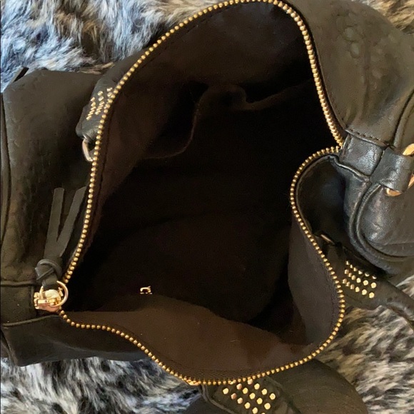 Black Studded Crossbody Handbag - Picture 4 of 5